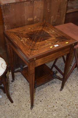 Lot 208 - An Edwardian inlaid envelope card table