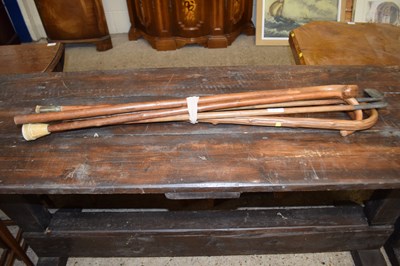 Lot 214 - Mixed Lot: Vintage walking sticks and golf clubs