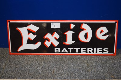 Lot 31 - Exide Batteries, enamel sign, 45cm wide