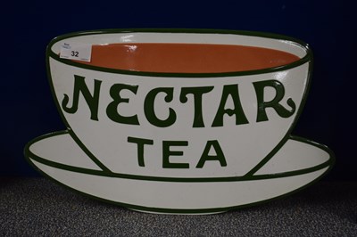 Lot 32 - Nectar Tea, enamel sign, 39cm wide