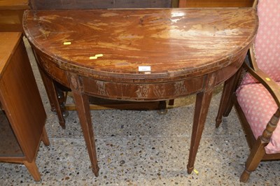 Lot 222 - A Georgian mahogany bow front card table, for...