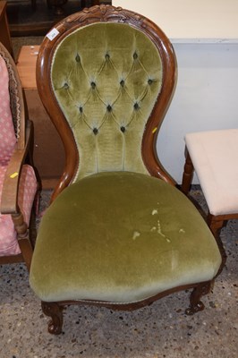 Lot 224 - A Victorian button back nursing chair