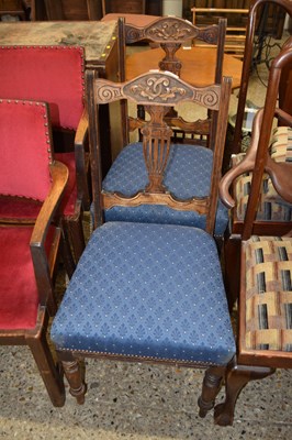 Lot 267 - A pair of late Victorian blue upholstered...