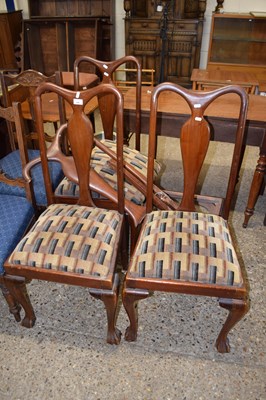 Lot 268 - A set of four Queen Anne style dining chairs...