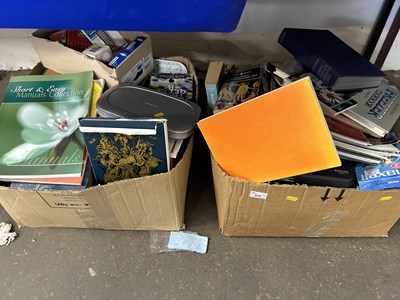 Lot 575 - Two boxes of various mixed books, CD's, videos...