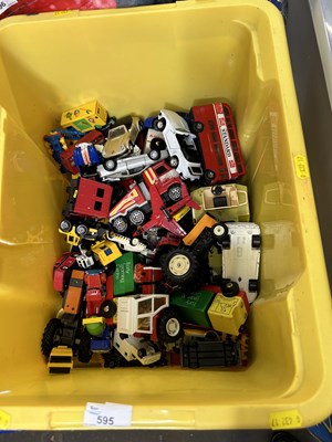 Lot 595 - Box of assorted toy vehicles