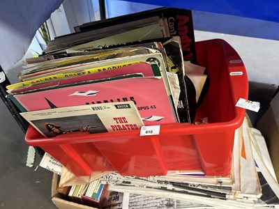 Lot 610 - Two boxes of various records, books, ephemera etc