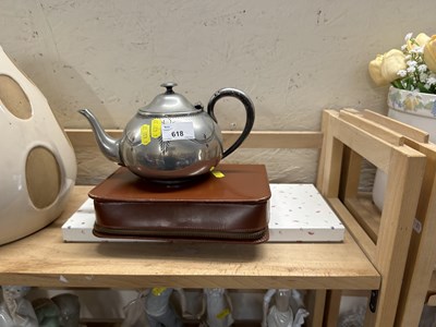 Lot 618 - Mixed Lot: Silver plated teapot, gents...