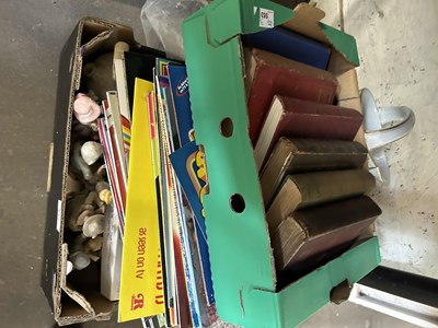 Lot 633 - Mixed box of various records, books etc