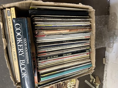 Lot 640 - Box of assorted LP's and books