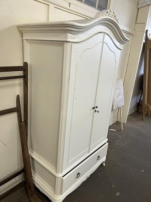 Lot 663 - Modern cream wardrobe