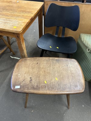 Lot 711A - A small retro Ercol coffee table together with...