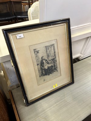 Lot 723 - A monochrome engraving signed Felix