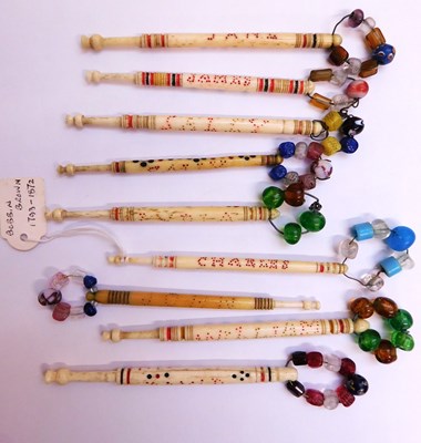 Lot 167 - A quantity of named lace bobbins, all carved...