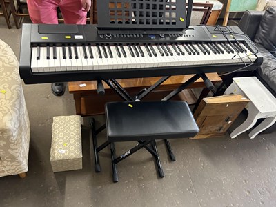 Lot 740 - A Gear 4 Music SDP-3 keyboard with stand and...