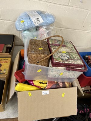 Lot 773 - Mixed Lot: Various wool, knitting needles,...