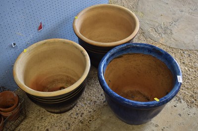 Lot 1015 - Three large indoor plant pots