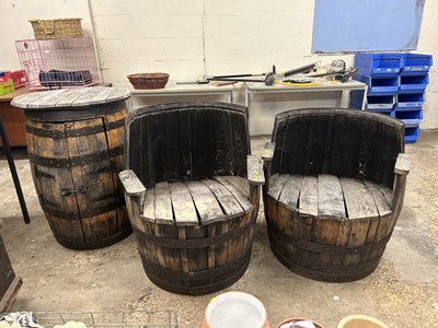 Lot 1016 - A whisky barrel converted into a bar table...