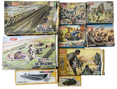 Lot 255 - A collection of various boxed Airfix military...