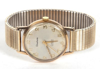 Lot 221 - A 9ct gold cased Gleturn gents wristwatch,...