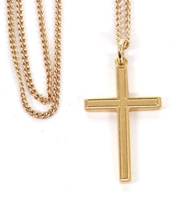 Lot 187 - An 18ct cross and 9ct chain, the cross with...