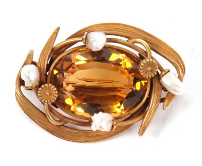 Lot 152 - An early 20th century citrine and baroque...