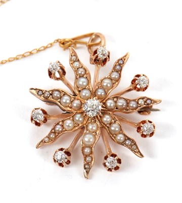 Lot 149 - An early 20th century seed pearl and diamond...