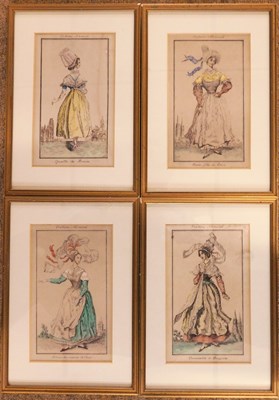 Lot 182 - A set of four French 19th century fashion...