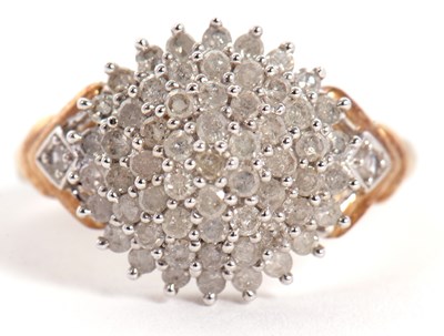 Lot 13 - A 9ct diamond cluster ring, the tiered cluster...