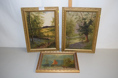 Lot 9 - Mixed Lot: A pair of 20th Century oil on board...