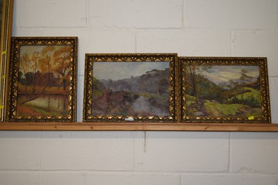 Lot 34 - R A Gardner, a group of three oil on board...