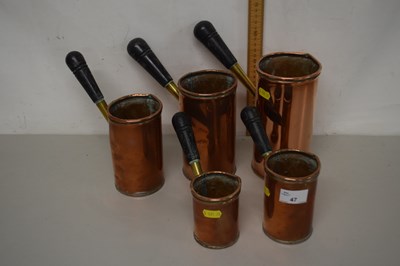 Lot 47 - Graduated set of five copper measures