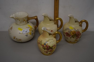 Lot 51 - A group of four blush Worcester jugs