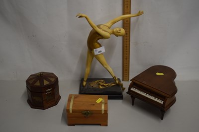 Lot 166 - Art Deco style resin figurine together with a...