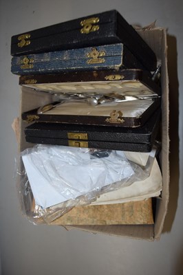 Lot 214 - Box containing quantity of plated spoons in...