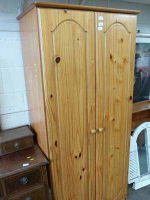 Lot 771 - Pine wardrobe