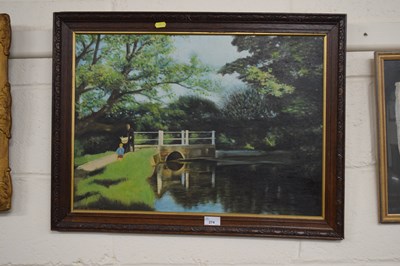 Lot 274 - Landscape, oil on board, framed