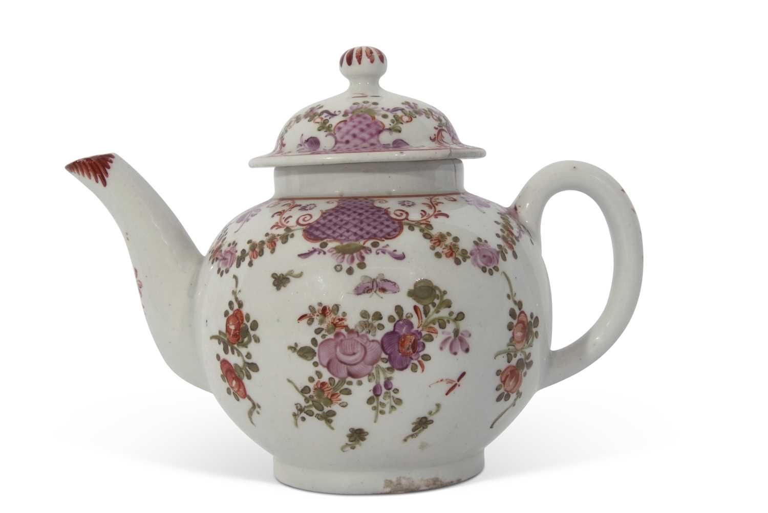 Lot 75 - Lowestoft Teapot c1780