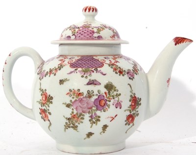 Lot 75 - Lowestoft Teapot c1780