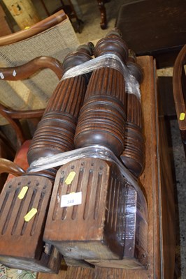 Lot 348 - Oak table legs on casters