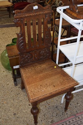 Lot 354 - An oak hall chair