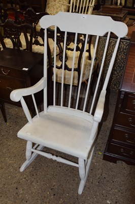 Lot 366 - White painted rocking chair