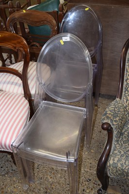 Lot 370 - Set of four perspex dining chairs