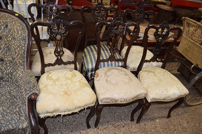 Lot 372 - Set of six Edwardian dining chairs