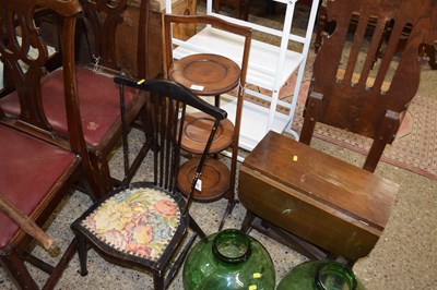 Lot 379 - Three tier cake stand, small gate leg coffee...