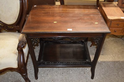 Lot 399 - A rectangular mahogany side table with fret...