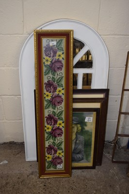 Lot 414 - A white painted arched wall mirror together...