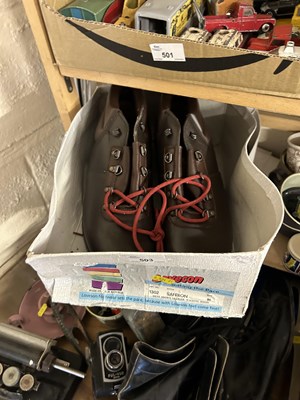 Lot 503 - Two pairs of mens brown leather walking boots,...