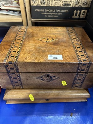 Lot 532 - Mauchline ware style work box together with a...