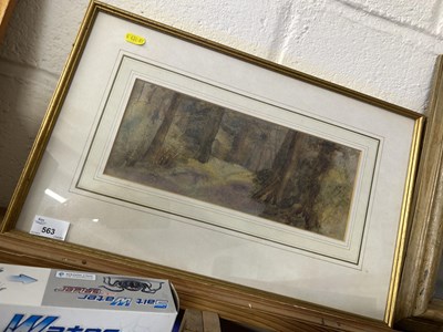 Lot 563 - Woodland scene, watercolour, framed and glazed